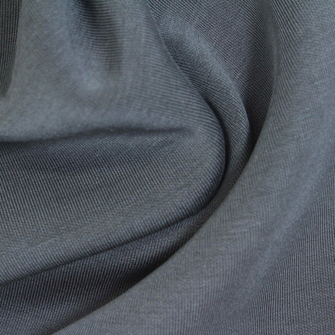 Washed Polyester Tencel Lyocell Stretch Scuba Knit Fabric, 347 gsm, 160 cm — Navy