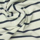 Dark Blue Horizontal-Stripe Rib Knit, Poly-Viscose — photo 3