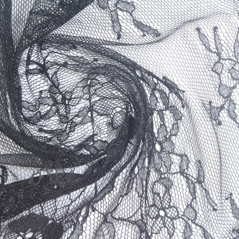 100% Nylon Lace Fabric, 50 gsm, 150 cm — Grey