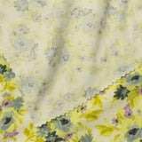 Yellow-Green Floral Milk Silk Knit, Polyester — photo 3