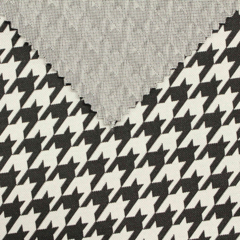 Black Houndstooth Jacquard, Polyester, 280 gsm