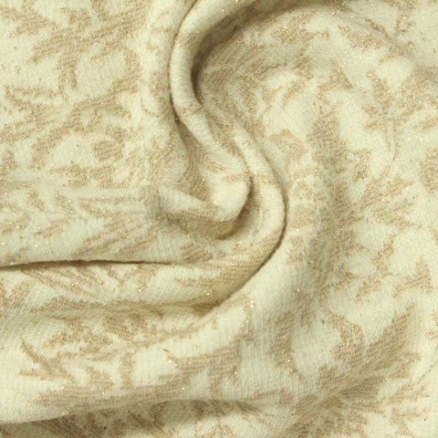 Cream Tone-on-Tone Jacquard, Cotton-Poly