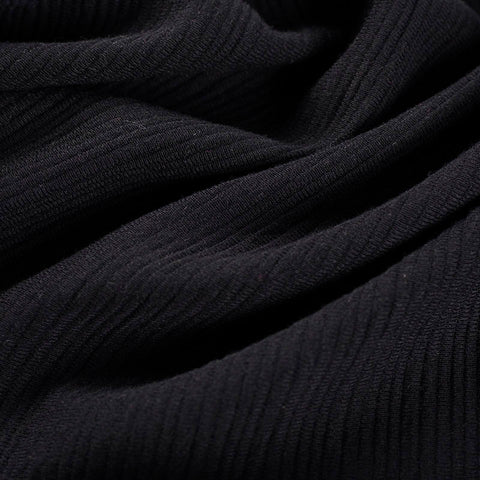 Black Ribbed Rib Knit, Polyester