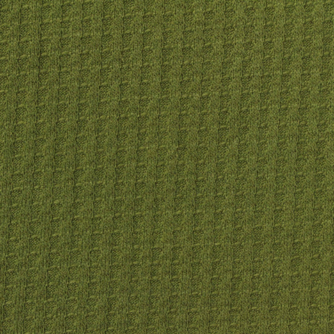 Polyester Viscose Stretch Waffle Knit Fabric, 170 gsm — Green
