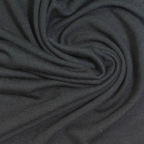 Viscose Polyester Jersey Knit Fabric, 130 gsm, 160 cm — Black