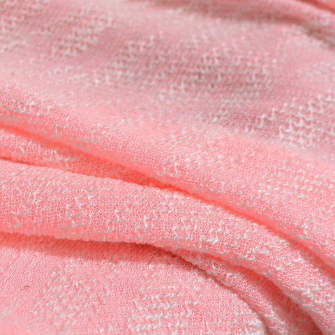 Jacquard Viscose Polyester Chunky Knit Fabric, 130 gsm, 155 cm — Pink