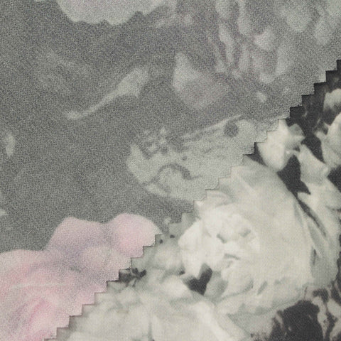 Pink Roses Chiffon, Polyester, 100 gsm