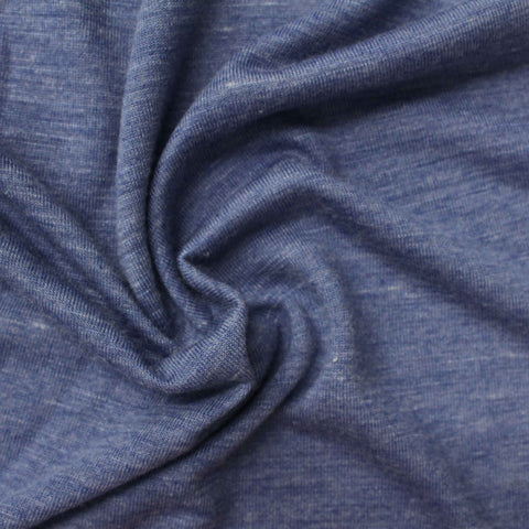 Blue Marl Jersey Knit, Poly-Viscose, 115 gsm