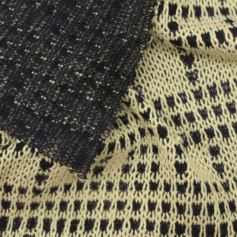 White Geometric Jacquard, Polyester, 402 gsm