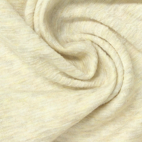 Light Yellow Marl Interlock Knit, Polyester