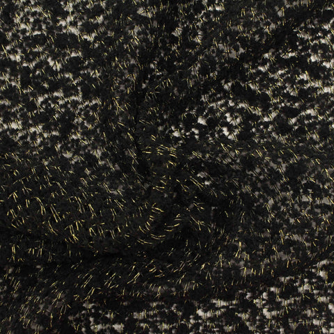 Black Abstract Chunky Knit, Polyester, 156 gsm