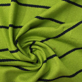Lime Horizontal-Stripe Jersey Knit, Viscose — photo 3