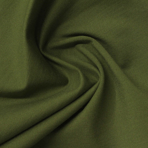 Polyester Cotton Stretch Jersey Knit Fabric, 320 gsm, 165 cm — Green