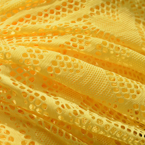Yellow Openwork-Heart Jacquard, Polyester