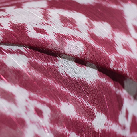 Burgundy Ikat Chiffon, Polyester