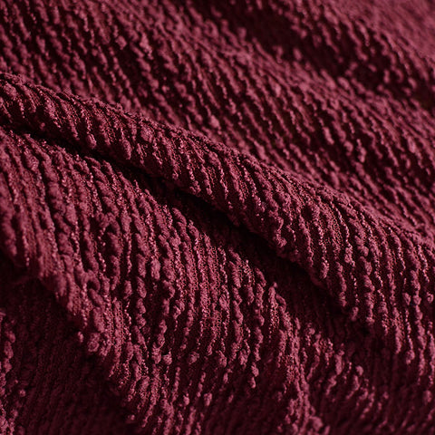 Jacquard Polyester Viscose Knit Fabric, 250 gsm, 155 cm — Red