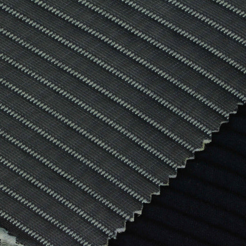 Striped Polyester Knit Fabric, 430 gsm, 170 cm — Black