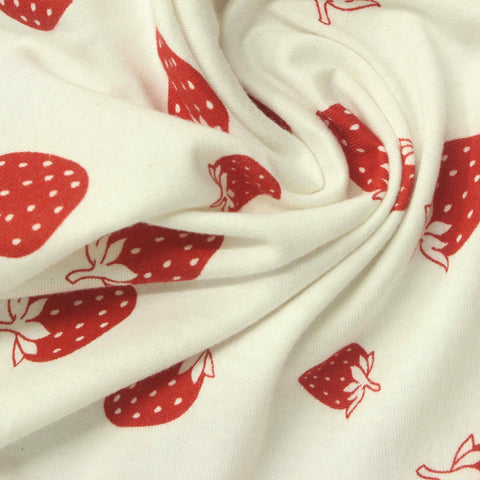Bold Floral 100% Cotton Jersey Knit Fabric, 160 gsm, 160 cm — White