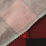 Red Plaid Chunky Knit, Polyester — photo 3