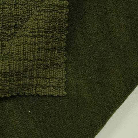 Polyester Cotton Stretch Chunky Knit Fabric, 389 gsm — Khaki