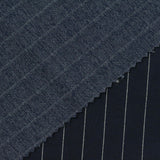 White Vertical-Stripe Ponte Knit, Viscose-Poly — photo 3