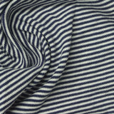 Navy Horizontal-Stripe Interlock Knit, Cotton — photo 3
