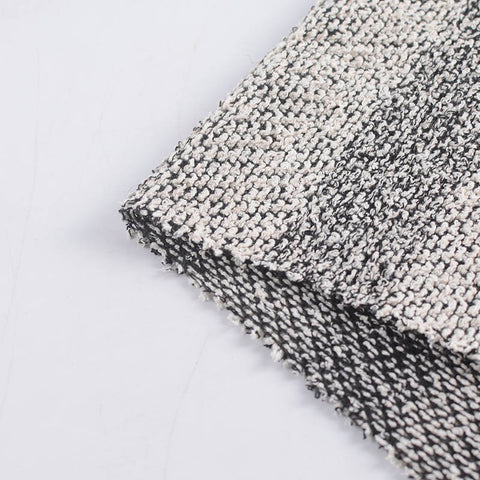 Black Marl Chunky Knit, Cotton-Poly, 305 gsm, ref EF-11816
