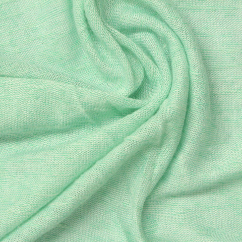 Light Green Marl Jersey Knit, Viscose-Poly, 133 gsm