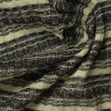 Black Horizontal-Band Rib Knit, Poly-Cotton — photo 3