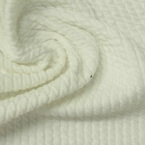 Off-White Textured Rib Knit, Polyester