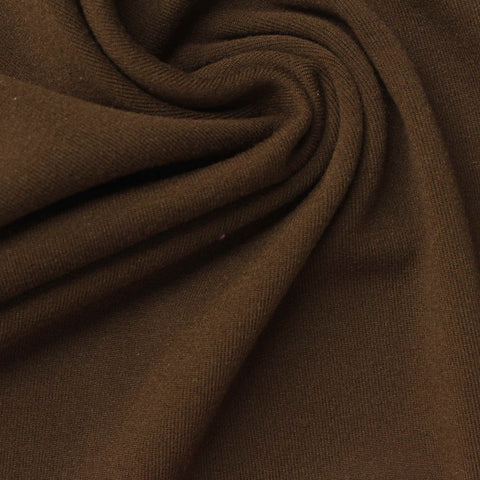 Brushed Polyester Stretch Velvet Fabric, 310 gsm, 185 cm — Brown