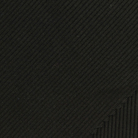 Viscose Polyester Stretch Rib Knit Fabric, 430 gsm, 120 cm — Black