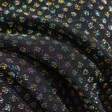 Jacquard Nylon Metallic Stretch Knit Fabric, 202 gsm, 156 cm — Black — photo 3