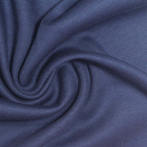 100% Cotton Interlock Knit Fabric, 350 gsm, 145 cm — Blue
