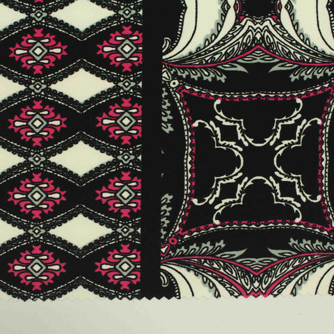 Black Abstract-Paisley Knit, Polyester