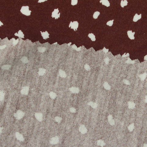 White Irregular-Dot Jersey Knit, Poly-Viscose
