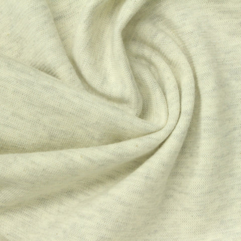 Light Cream Marl Rib Knit, Cotton-Poly