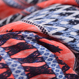 Red Geometric Linen-Look, Polyester — photo 3