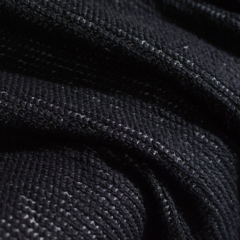 Black Marl Chunky Knit, Poly-Cotton, 292 gsm