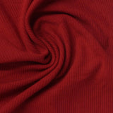 Cotton Viscose Stretch Rib Knit Fabric, 270 gsm, 150 cm — Red — photo 3