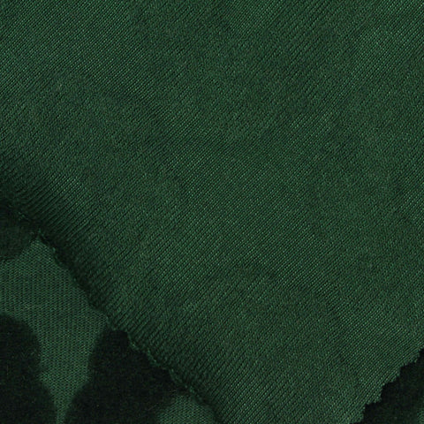 Dark Green Floral Velvet, Cotton-Poly
