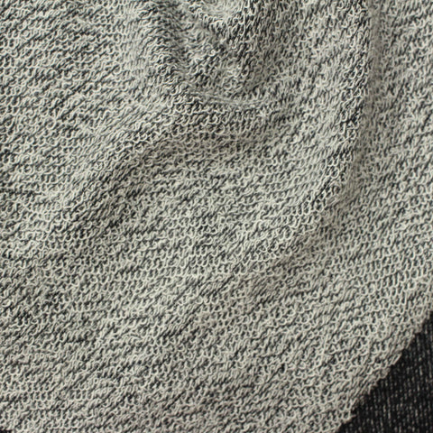 Black Marl French Terry, Viscose-Poly, 258 gsm