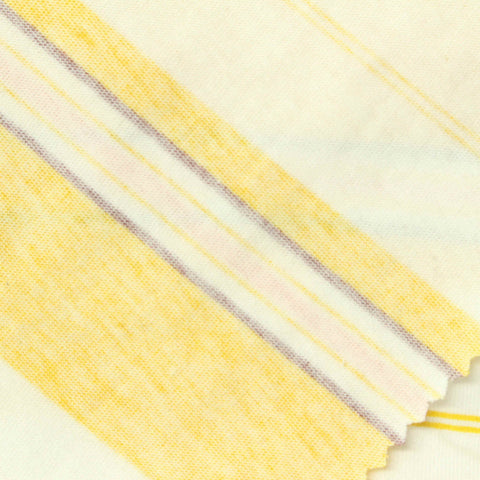 Yellow Horizontal-Stripe Jersey Knit, Cotton-Poly, 150 gsm