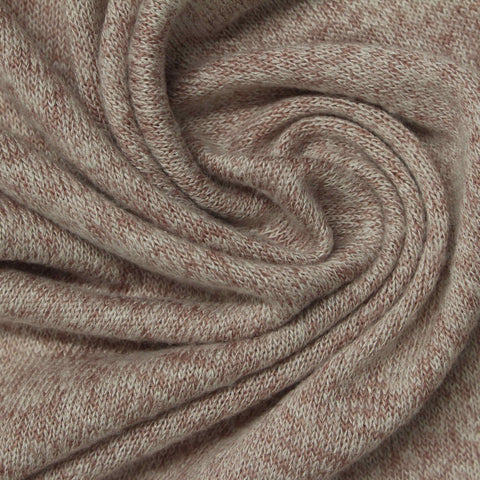 Light Beige Marl Chunky Knit, Viscose-Poly, 169 gsm