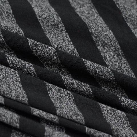 Black Vertical-Stripe Knit, Cotton-Poly, 140 gsm