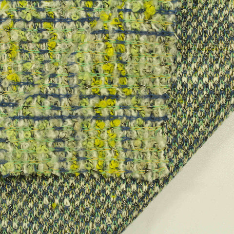 Blue Check Chunky Knit, Poly-Acrylic