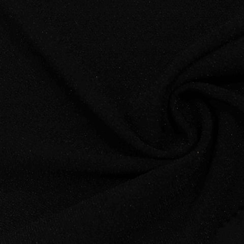 Viscose Polyester Metallic Stretch Jersey Knit Fabric, 200 gsm, 155 cm — Black