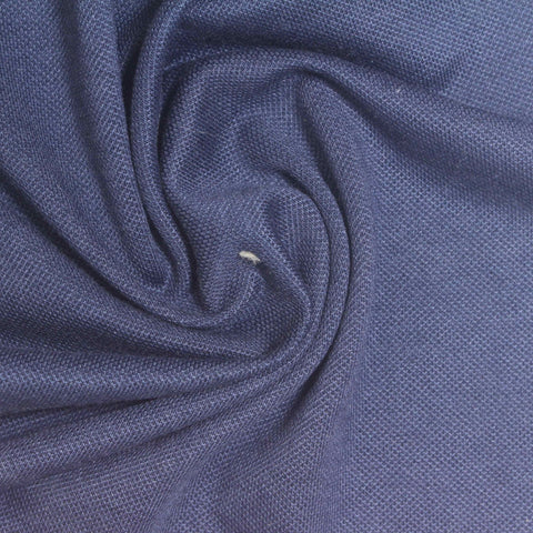 Cotton Polyester Stretch Piqué Knit Fabric, 145 gsm, 170 cm — Blue