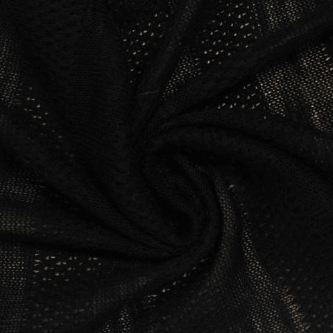 Black Abstract Chunky Knit, Polyester, 200 gsm