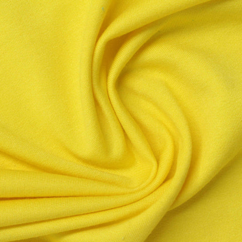 Polyester Viscose Stretch French Terry Fabric, 217 gsm, 170 cm — Yellow